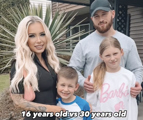 Caitlin Fladager, her husband and their kids